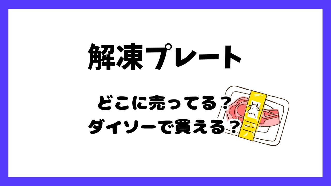 解凍プレートどこに売ってる